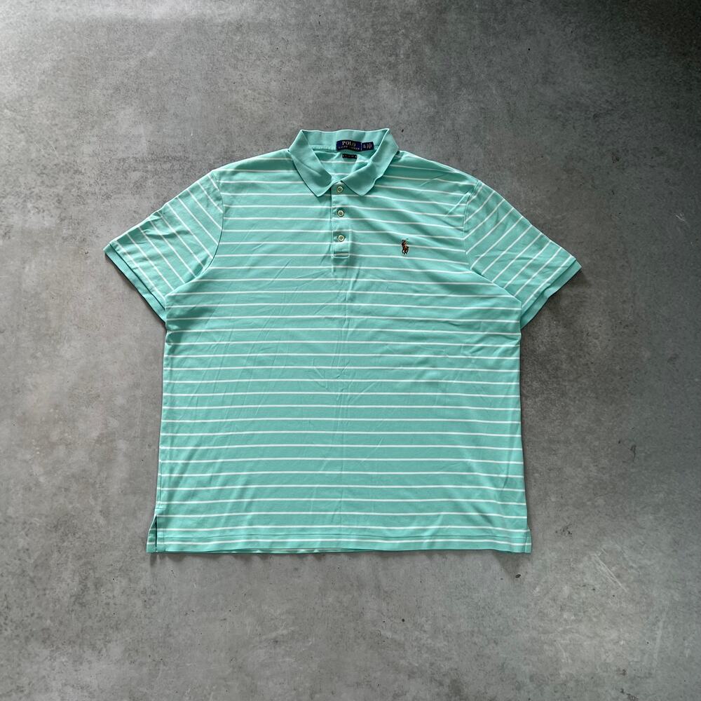 Polo Ralph Lauren Classic Fit Size XL Green and White Striped 100% Cotton